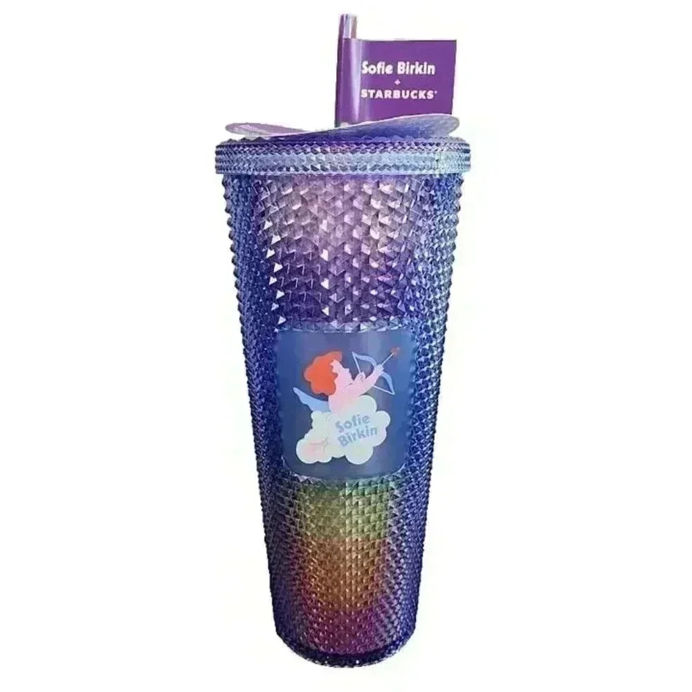 Starbucks Summer 2024 Sofie‎ Birkin 24 oz Sparkle Studded Cold Cup, NWT